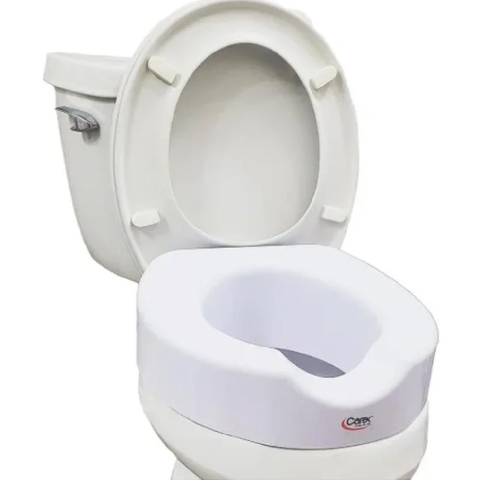 Carex Toilet Seat Riser Raised Toilet Seat Adds 4 Inches (New Open Box)